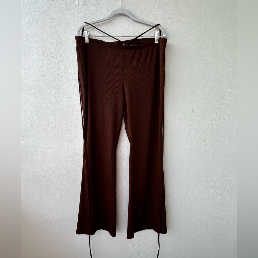 Solid Flare Leg Pants